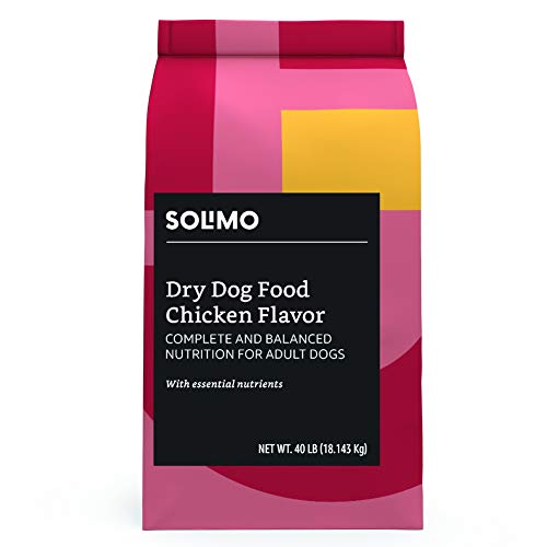 Book Cover Amazon Brand - Solimo Basic Dry Dog Food, Chicken Flavor, 40 lb bag