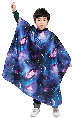 Book Cover Kids Haircut Barber Cape Cover for Hair Cutting,Styling and Shampoo - Space Starry Sky Printing