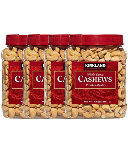 Book Cover Kirkland Signature Whole Fancy Cashews Salted and Roasted, 40 oz (Pack of 4)