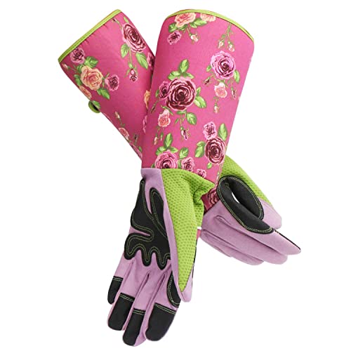 Book Cover Rose Pruning Gardening Gloves, ENPOINT Women Long Garden Work Gloves, Puncture Resistant Cutting Thorn Proof Glove Forearm Elbow Length Protect for Florist Flower Planting Yard Work, Mother’s Day Gift