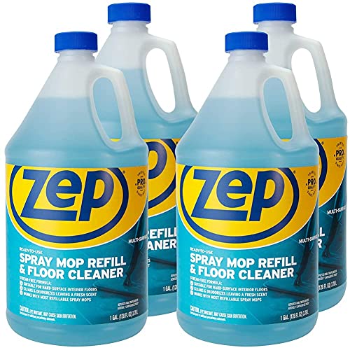 Book Cover Zep Industrial Multi-Surface Floor Cleaner - 1 Gallon, (Case of 4) ZUMSF128 - All-Purpose Floor Cleaner (Spray Mop Refill)