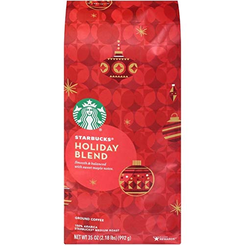 Book Cover Starbucks Holiday Blend Herbal and Sweet Maple Notes Medium Ground Roast Coffee - 992g Bag