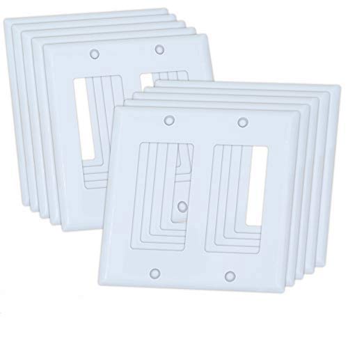 Book Cover ESD Tech Decorator Wall Plate Covers for Light Switch and Electrical Outlet - 2-Gang Standard Size, Receptacle Faceplate, Unbreakable Polycarbonate Thermoplastic Material, UL Listed