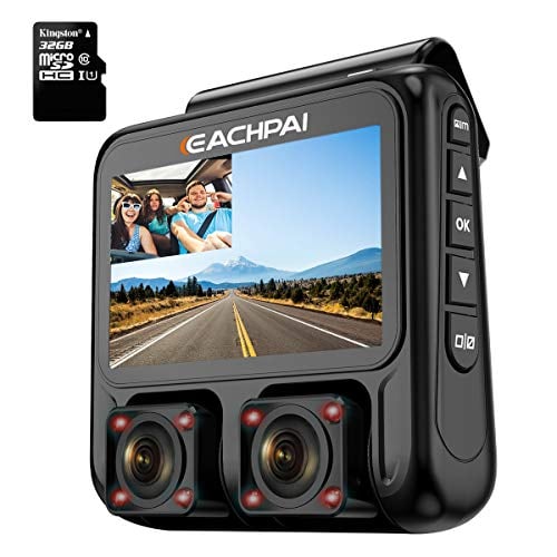 Book Cover Dual Dash Cam 3.0’’ LCD Full HD1920x1080P Front and Rear Sony Sensor Car Camera GPS Infrared Super Night Vision G-Sensor FREE 32GB Card EACHPAI X100 for Uber Lyft Taxi