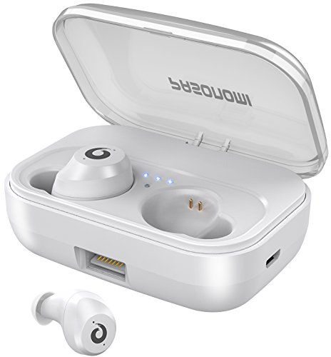 Book Cover [2019 Version] Bluetooth Earbuds Wireless Headphones Bluetooth Headset Wireless Earphones IPX7 Waterproof Bluetooth 5.0 Stereo Hi-Fi Sound with 2200mA (White)