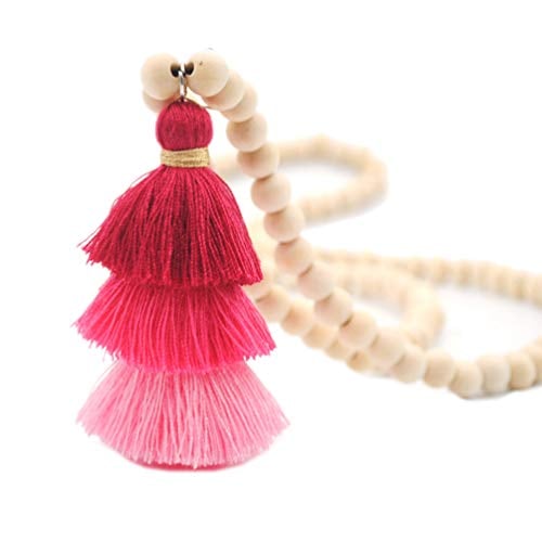 Book Cover chaomingzhen Bohemian Long Necklace Pendant Tiered Layered Tassel Thread Fringe Beads Chain for Women Girls