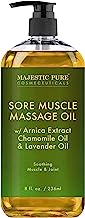 Book Cover MAJESTIC PURE Arnica Sore Muscle Massage Oil for Body - Best Natural Therapy Therapy Oil with Lavender and Chamomile Essential Oils - Warming, Relaxing, Massaging Joint & Muscles - 8 fl. oz.