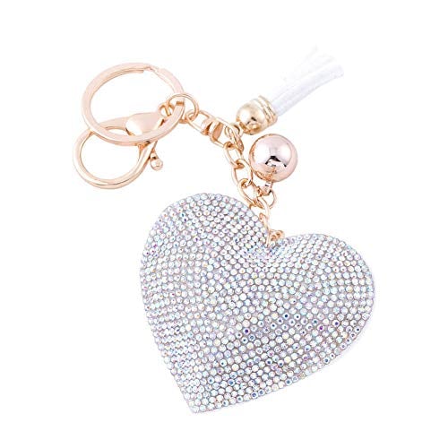 Book Cover Soleebee Glitter Keychain Premium SS6 Crystal Tassel Key Chain Leather Bag Charm for Women Girls