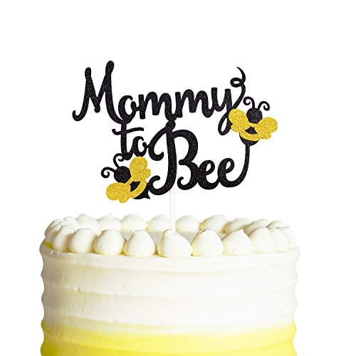 Book Cover Mommy To Bee Cake Topper, Bumble Bee Baby Shower Banner Gender Reveal Party Decorations