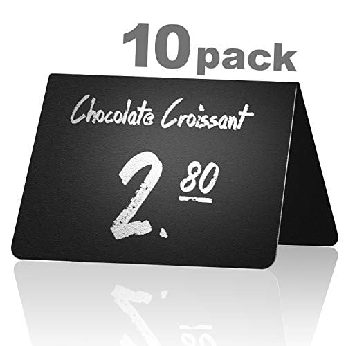 Book Cover 10 Pack Rustic Tent Style Mini Chalkboard Signs - Chalk Sign - Easy To Write and Wipe Out - For Liquid Chalk Markers And Chalk - Food Labels For Party - Small Chalk Boards Signs For Food