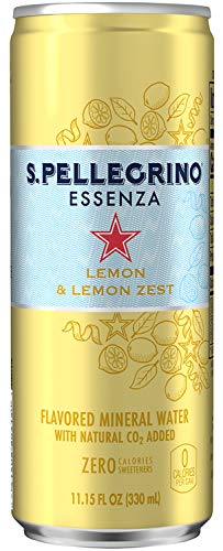 Book Cover S. Pellegrino Essenza, Flavored Sparkling Mineral Water, Lemon & Lemon Zest, 11.15 fl oz Cans (24 Cans)