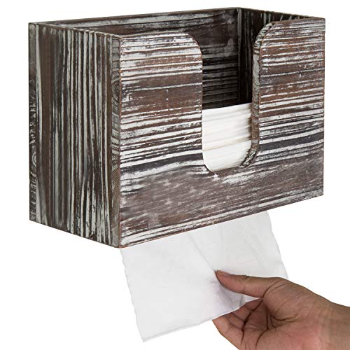 Book Cover MyGift Torched Wood Wall-Mounted Paper Towel Dispenser