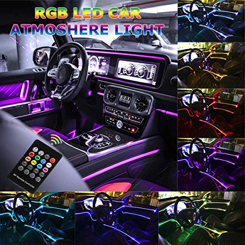 Book Cover Car LED Strip Light - Music RGB Neon Accent Lights - 5 in 1 with 6 Meters/236.22 inches, Interior Decor Atmosphere Strip Lamp, Sound induction Active Remote Control Rhythm Light