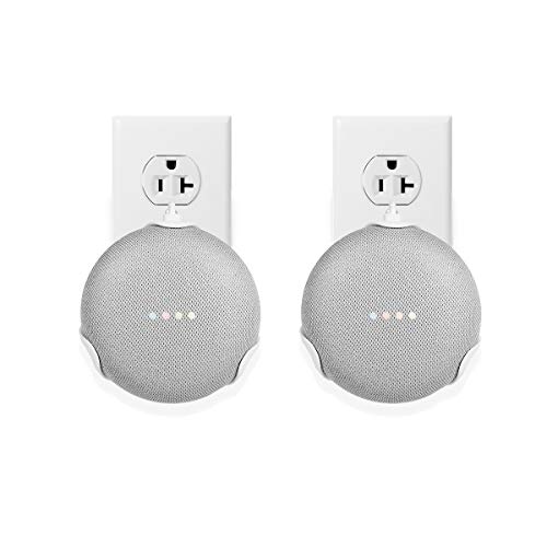Book Cover LANMU Outlet Wall Mount Compatible with Google Home Mini,Space-Saving Accessories Compatible with Google Mini Smart Speaker (2 Pack)