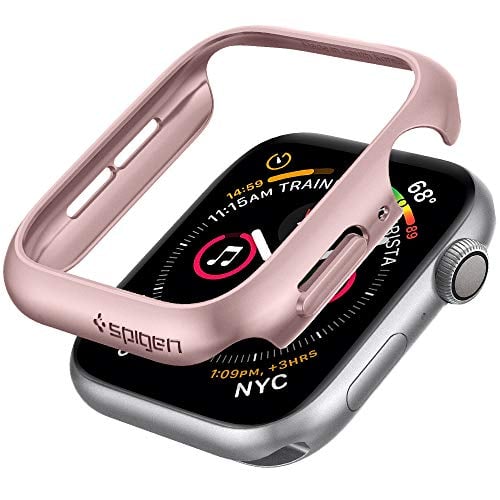 Book Cover Spigen Thin Fit Designed for Apple Watch Case for 40mm Series 4 (2018) - Rose Gold