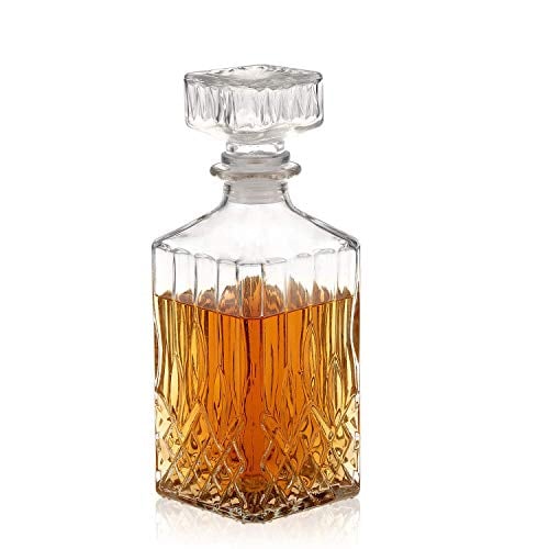 Book Cover Decanter, Whiskey Decanter, Lead-Free Liquor Decanter 750ml, Glass Decanters for Alcohol