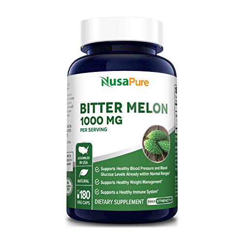 Book Cover Bitter Melon Extract 1000 mg 180 Veggie Caps (Non-GMO & Gluten-Free) Supports Blood Pressure and Blood Sugar Already in The Normal Range*