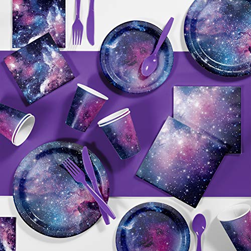 Book Cover Galaxy Party Birthday Party Supplies Kit, Serves 8