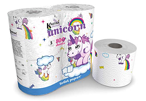 Book Cover Unicorn Toilet Paper Tissue 4 Rolls Pack - Birthday Party Limited Edition
