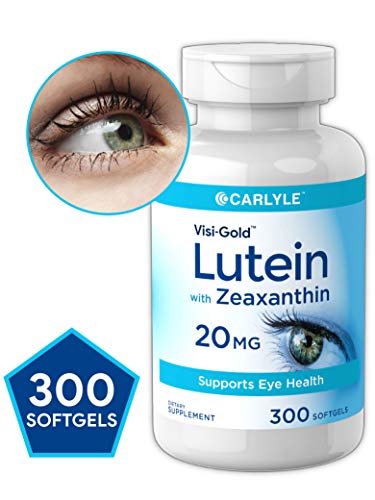 Book Cover Lutein and Zeaxanthin 20 mg | 300 Softgels | Value Size | Supports Eye Health | Non-GMO, Gluten Free Supplement | by Carlyle