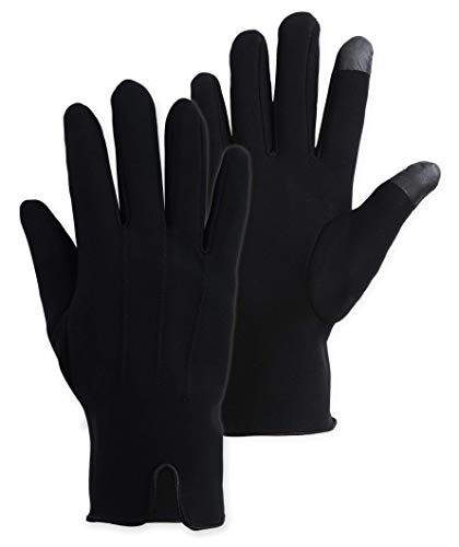 Book Cover Womens Winter Touch Screen Gloves - Warm & Lightweight Touchscreen Glove Liners for Texting, Driving & Social Media Browsing - Ladies Cold Weather Black Thermal Hand Gloves for The Tech Savvy & Chic