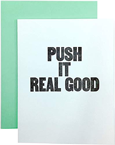 Book Cover PUSH IT REAL GOOD - Funny New Baby Shower Card for Boy or Girl