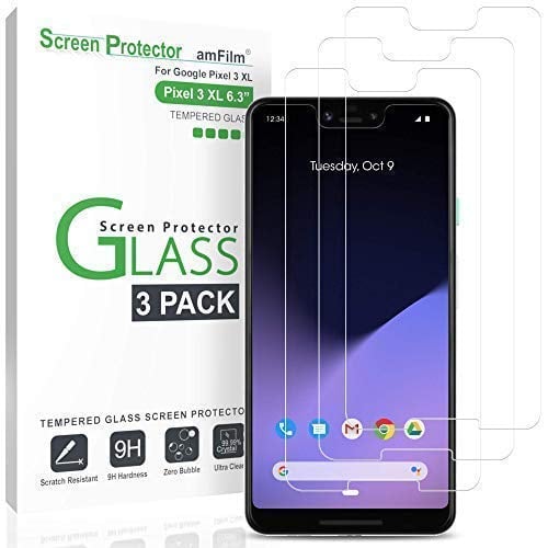 Book Cover amFilm Screen Protector Glass for Pixel 3 XL (3 Pack), Case Friendly Tempered Glass Screen Protector Film for Google Pixel 3 XL (2018)