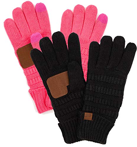 Book Cover Funky Junque Beanies Matching Winter Lined Warm Knit Touchscreen Texting Gloves