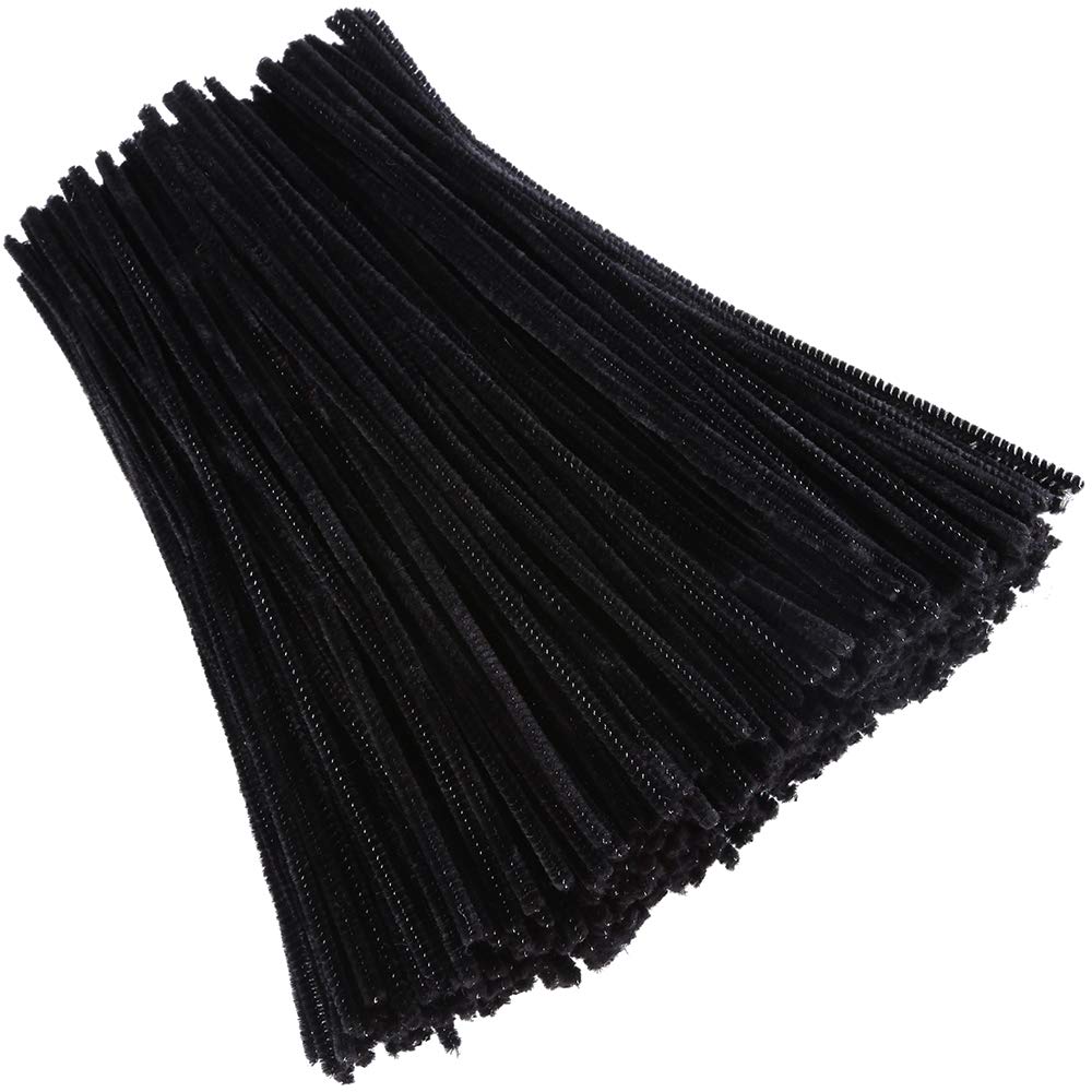 Book Cover Caydo 400 Pieces Black Pipe Cleaners Chenille Stems for DIY Art Craft Decorations, 6mm x 12inch