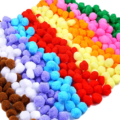 Book Cover Caydo 600 Pieces 1 Inch Pom Poms for Hobby Supplies and DIY Creative Crafts Decorations, Assorted Colors