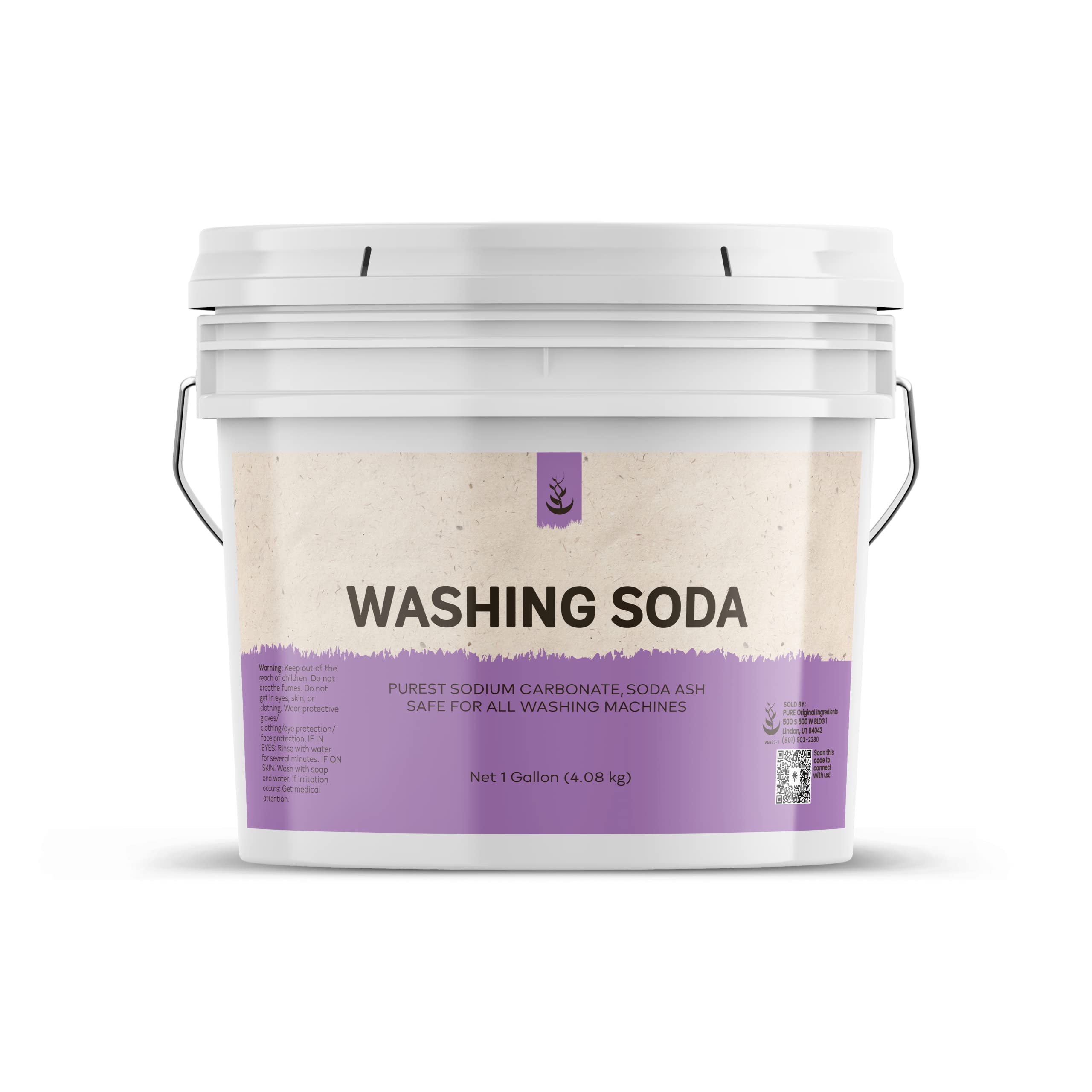 Book Cover PURE ORIGINAL INGREDIENTS Natural Washing Soda (1 Gallon) Sodium Carbonate, Stain Remover, Water Softener, Multi-Purpose Cleaner
