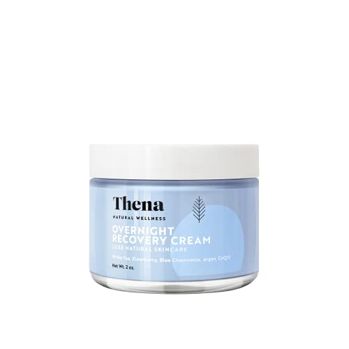 Book Cover THENA Overnight Recovery Cream Anti Aging Wrinkle Face Cream Natural & Organic Skin Care With Regenerating Collagen Night Face Moisturizer For Women & Men