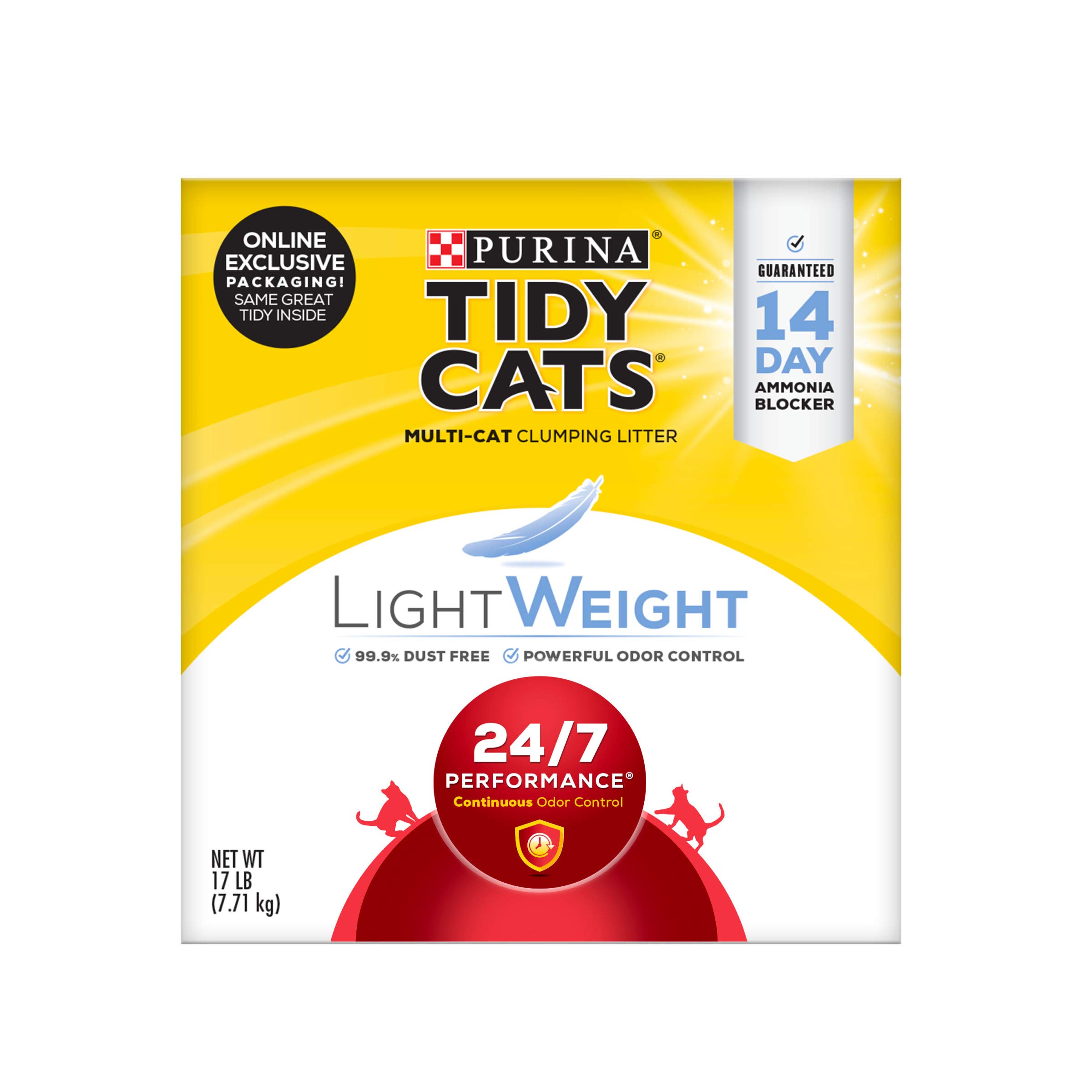 Book Cover Purina Tidy Cats Lightweight Clumping Cat Litter, 24/7 Performance Multi Cat Litter - 17 lb. Box