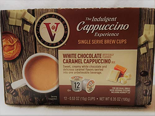 Book Cover Victor Allen Indulgent White Chocolate Caramel Cappuccino Single Serve Cups - 12 Count