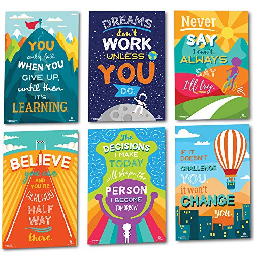 Book Cover Sproutbrite Classroom Decorations - Motivational Posters - Educational and Inspirational Growth Mindset for Teacher and Students
