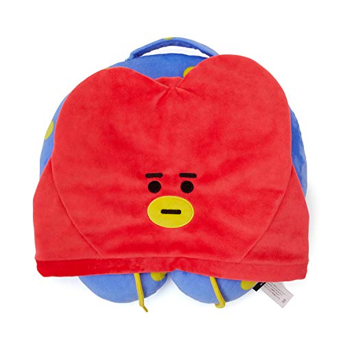 Book Cover YiimDaifun BT21 Official Merchandise by Line Friends - TATA Character Hooded Travel Neck Pillow, Red