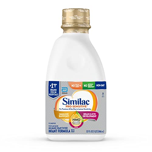 Book Cover Similac Pro-Sensitive®* Infant Formula with Iron for Lactose Sensitivity, with 2â€™-FL HMO for Immune Support, Non-GMO, Ready-to-Feed Baby Formula, 32 Fl Oz (Pack of 6)