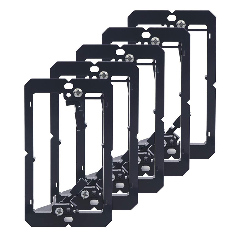 Book Cover VCE Low Voltage Mounting Bracket (1 Gang, 5 Pack) for Single Gang Wall Plate, Telephone Wires, Network Cables, HDMI, Coaxial, Speaker Cables, Black