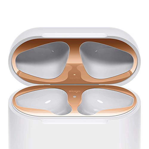 Book Cover elago Upgraded AirPods Dust Guard (Rose Gold, 2 Sets) â€“ Dust-Proof Film, Luxurious Looking, Must Watch Easy Installation Video, Protect AirPods from Iron/Metal Shavings [US Patent Registered]