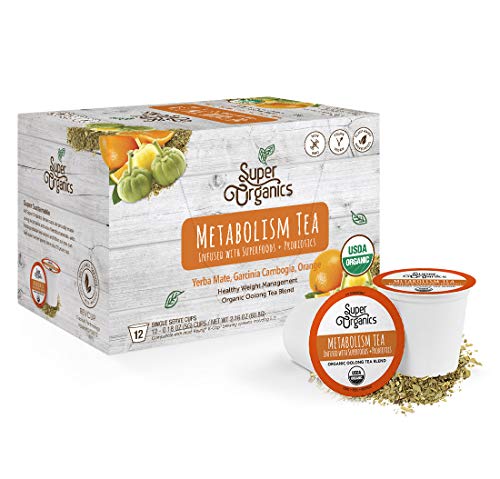 Book Cover Super Organics Metabolism Oolong Tea Pods With Superfoods & Probiotics | Keurig K-Cup Compatible | Weight & Metabolism, Slim Tea | USDA Certified Organic, Vegan, Non-GMO, Natural & Delicious Tea, 12ct
