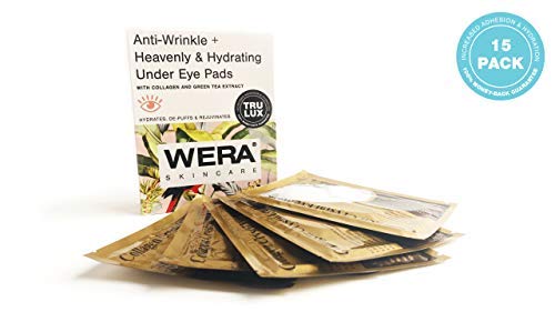 Book Cover Under Eye Patches by Wera Skincare | Anti-Wrinkle + Heavenly & Hydrating Collagen | Depuffing & Rejuvenating | Reduces Dark Spots | Increased Adhesion & Hydration + Vegan & All-Natural (15 Pairs)