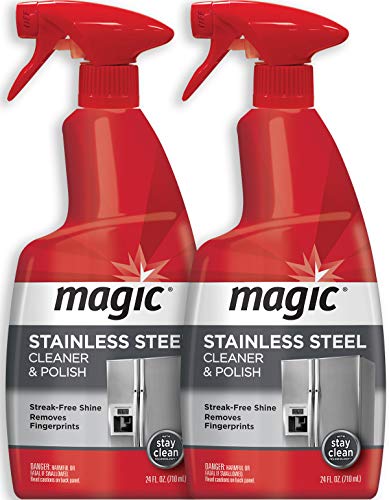 Book Cover Magic Stainless Steel Cleaner - 24 Ounce (2 Pack) Removes Fingerprints Residue Water Marks and Grease from Appliances - Works Great on Refrigerators Dishwashers Ovens Grills
