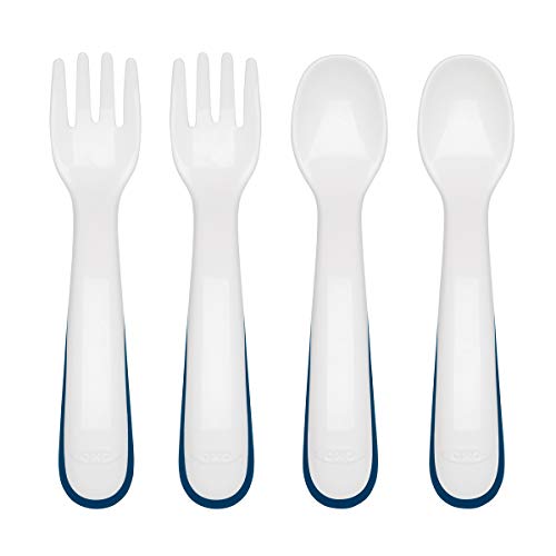Book Cover OXO Tot Fork and Spoon Training Set, Navy