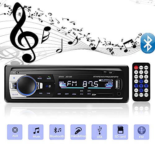 Book Cover Aigoss Bluetooth Car Stereo, 4x60W Car Audio FM Radio, MP3 Player USB/SD/AUX Hands Free Calling with Wireless Remote Control