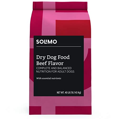 Book Cover Amazon Brand - Solimo Basic Dry Dog Food, Beef Flavor, 40 lb bag