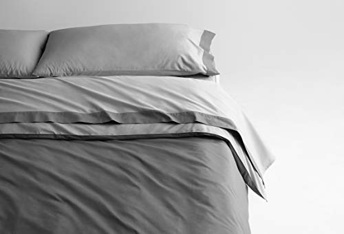Book Cover Casper Sleep Soft and Durable Supima Cotton Sheet Set, Queen, Grey/Slate