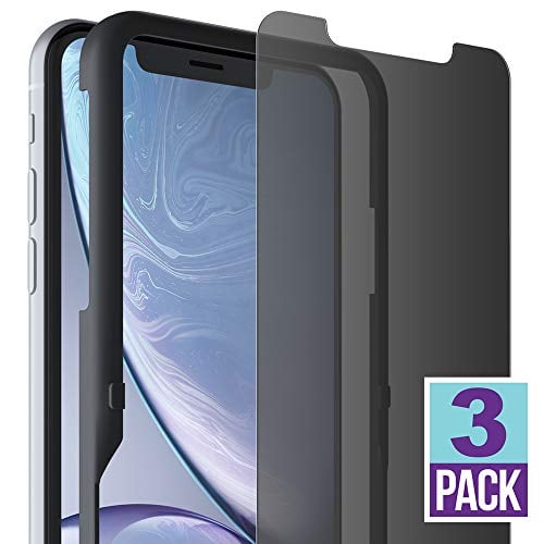 Book Cover FlexGear iPhone XR Privacy Glass Screen Protector [New Generation] Tempered, Designed for iPhone XR (3-Pack)