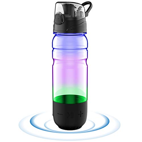 Book Cover ICEWATER 3-in-1 Smart Water Bottle(Glows to Remind You to Stay Hydrated)+Bluetooth Speaker+ Dancing Lights,22 oz,Stay Hydrated and Enjoy Music,Great Gift (Black)