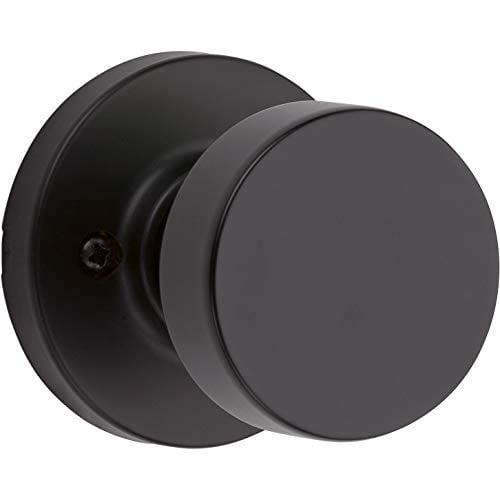 Book Cover Kwikset 97402-854 Pismo Keyed Entry Door Knob Featuring SmartKey Security, Iron Black