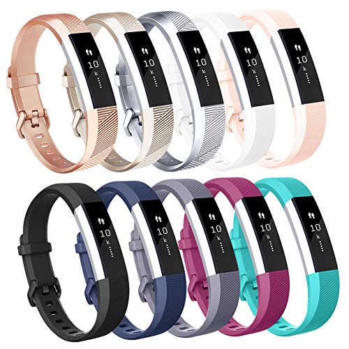 Book Cover AK Replacement Bands Compatible with Fitbit Alta Bands/Fitbit Alta HR Bands (10 Pack), Replacement Bands for Fitbit Alta/Alta HR (10 pcs-c, Large)